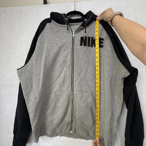 Nike Hoodie Mens 2XL Gray Black Full Zip Athletic Dept Spell Out Sweatshirt - Picture 11 of 15